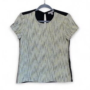 Banana Republic Tweed Yellow Black Short Sleeved Top Sz S